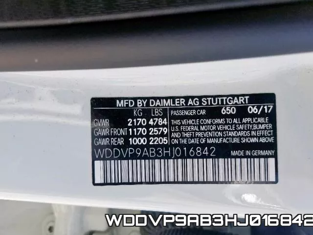 WDDVP9AB3HJ016842 фото 2