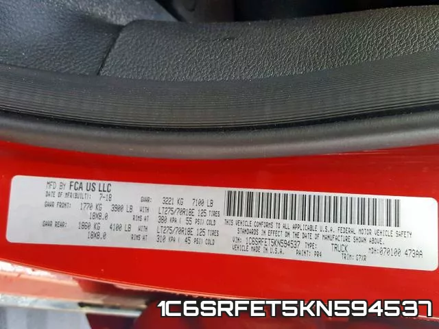 1C6SRFET5KN594537 фото 2