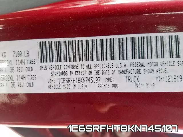 1C6SRFHT8KN745107 фото 2