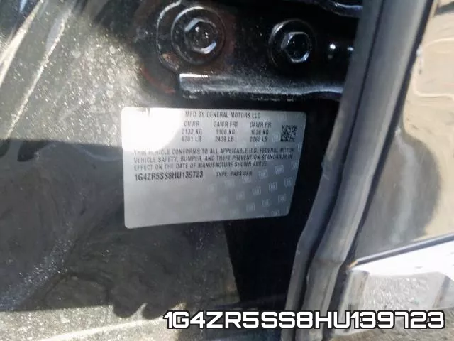 1G4ZR5SS8HU139723 фото 2