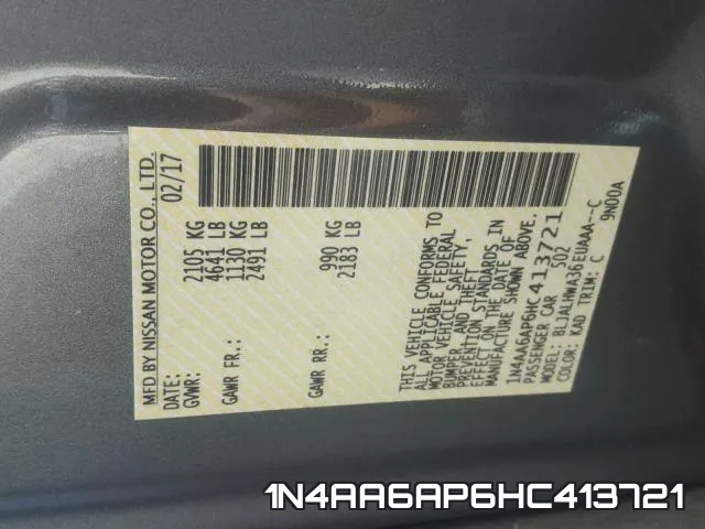 1N4AA6AP6HC413721 фото 2