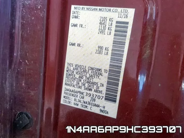 1N4AA6AP9HC393707 фото 2