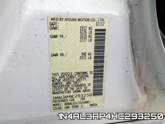 1N4AL3AP4HC293250 фото 2