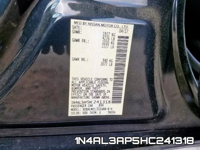 1N4AL3AP5HC241318 фото 2