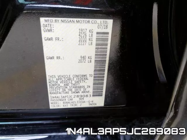 1N4AL3AP5JC289083 фото 2