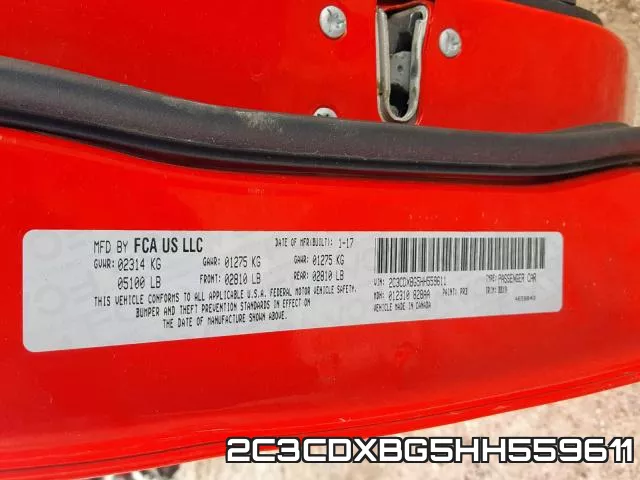 2C3CDXBG5HH559611 фото 2