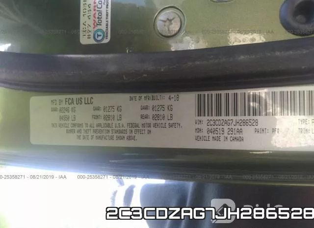2C3CDZAG7JH286528 фото 9