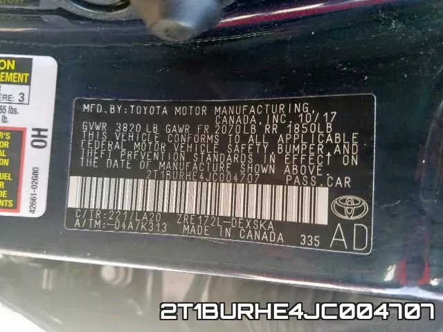2T1BURHE4JC004707 фото 2