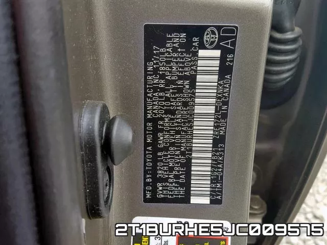 2T1BURHE5JC009575 фото 2