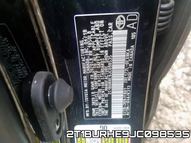 2T1BURHE9JC098535 фото 2