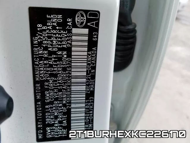 2T1BURHEXKC226170 фото 2
