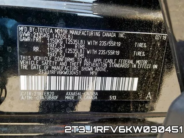 2T3J1RFV6KW030451 фото 2
