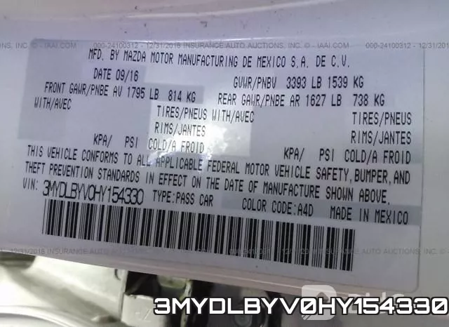 3MYDLBYV0HY154330 фото 7
