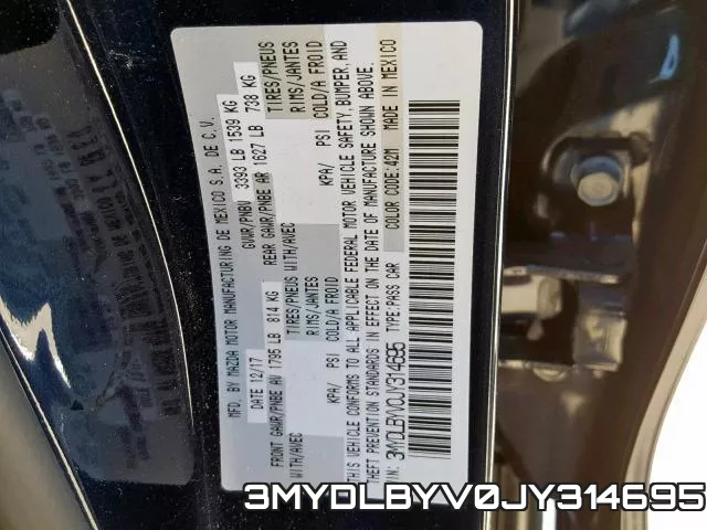 3MYDLBYV0JY314695 фото 2
