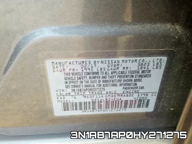 3N1AB7AP0HY271275 фото 2