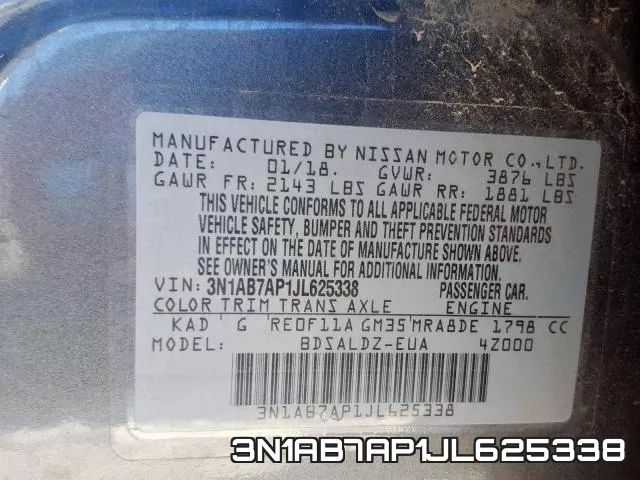 3N1AB7AP1JL625338 фото 2