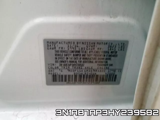 3N1AB7AP3HY239582 фото 2