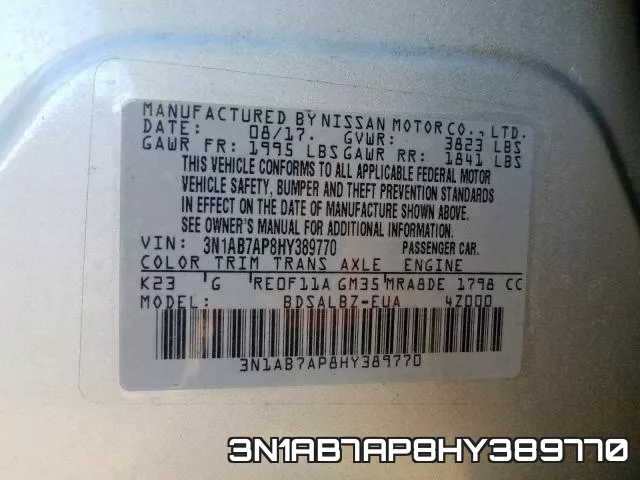 3N1AB7AP8HY389770 фото 2