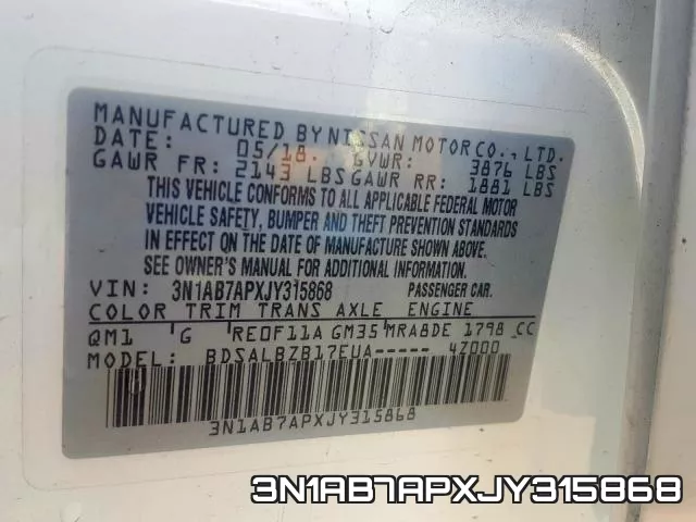 3N1AB7APXJY315868 фото 2