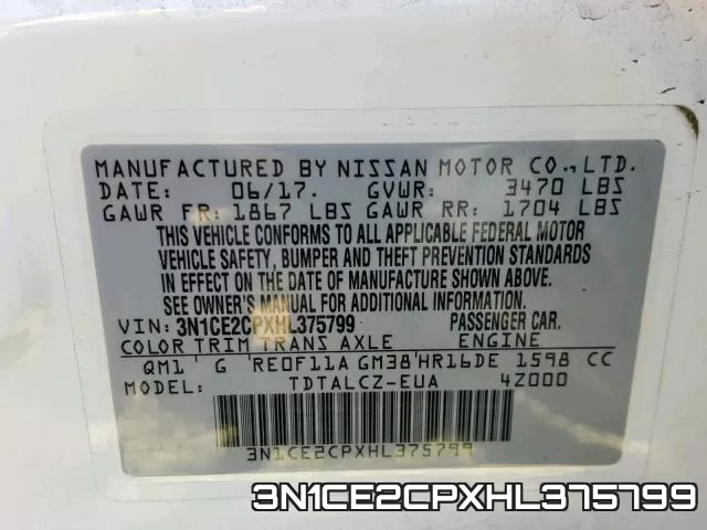 3N1CE2CPXHL375799 фото 2