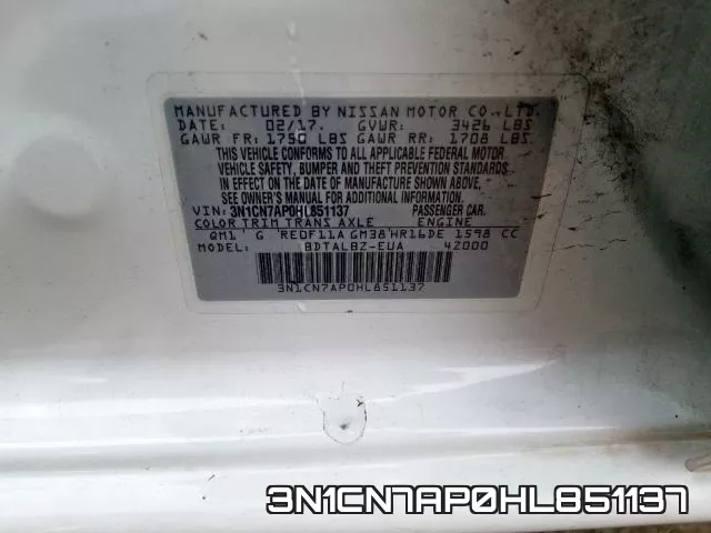 3N1CN7AP0HL851137 фото 2