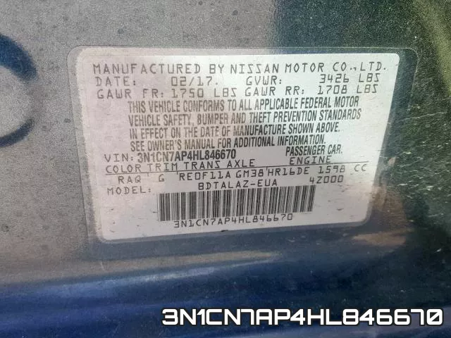 3N1CN7AP4HL846670 фото 2