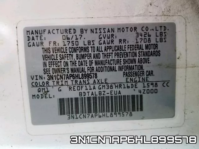 3N1CN7AP6HL899578 фото 2
