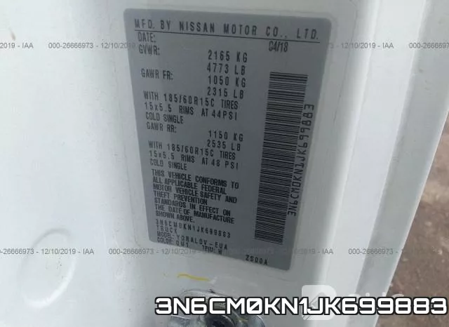 3N6CM0KN1JK699883 фото 10