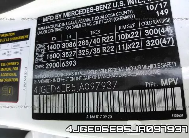 4JGED6EB5JA097937 фото 7
