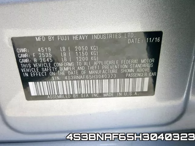 4S3BNAF65H3040323 фото 2