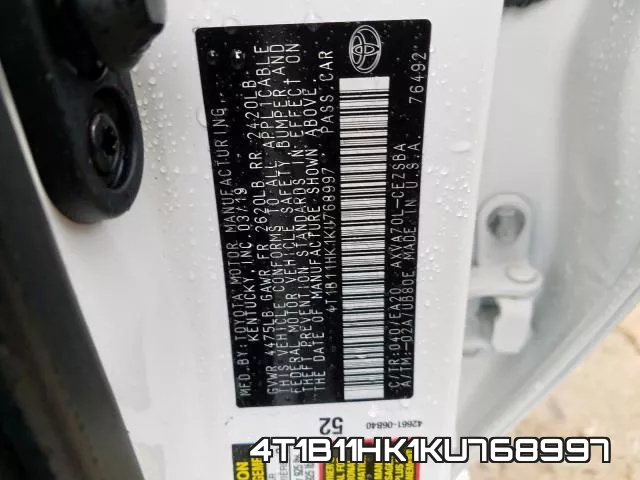 4T1B11HK1KU768997 фото 2