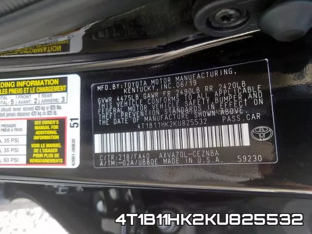 4T1B11HK2KU825532 фото 2