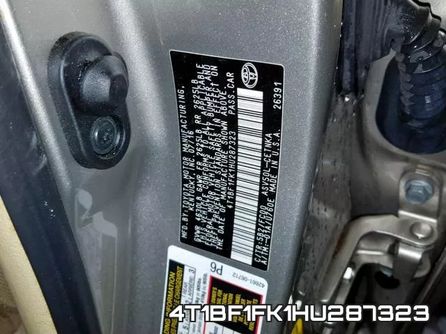 4T1BF1FK1HU287323 фото 2