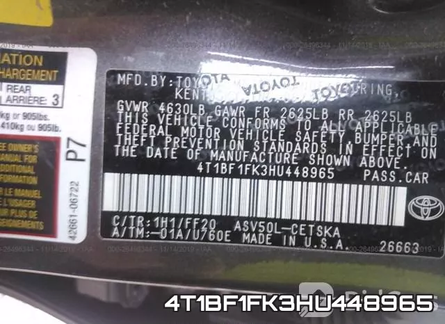 4T1BF1FK3HU448965 фото 10