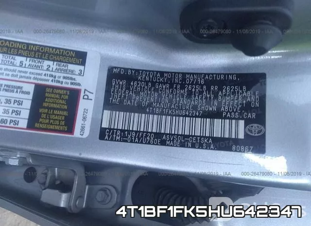 4T1BF1FK5HU642347 фото 10