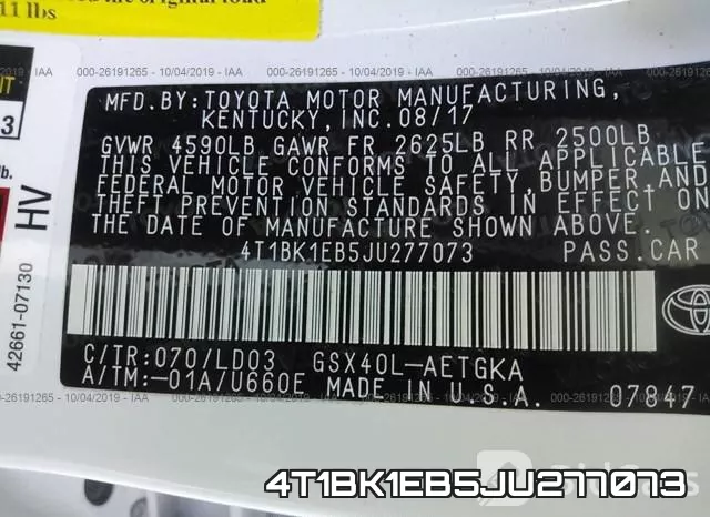 4T1BK1EB5JU277073 фото 10