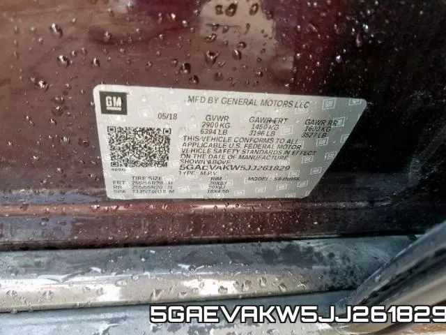5GAEVAKW5JJ261829 фото 2
