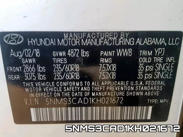 5NMS3CAD1KH021672 фото 2