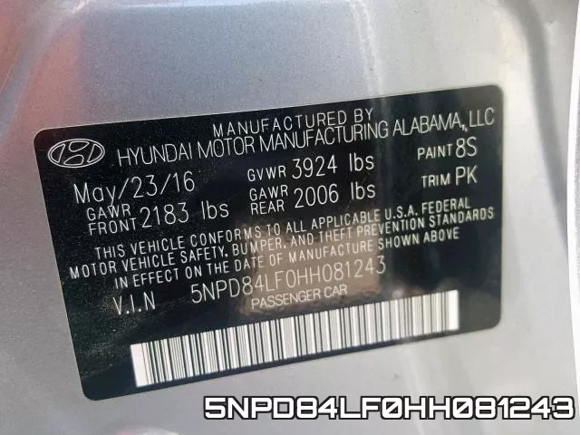 5NPD84LF0HH081243 фото 2