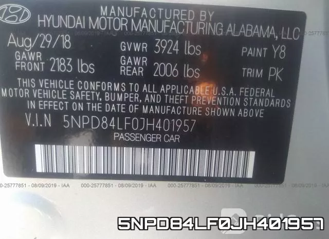 5NPD84LF0JH401957 фото 9