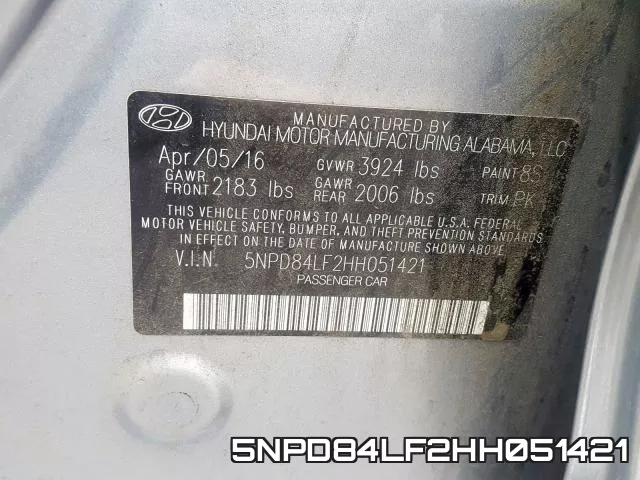 5NPD84LF2HH051421 фото 2