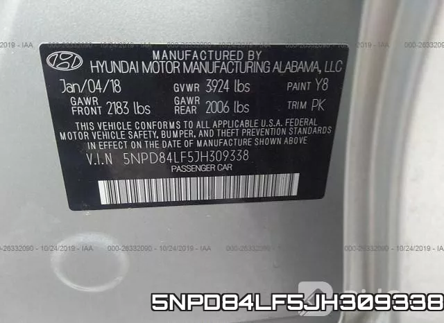 5NPD84LF5JH309338 фото 10