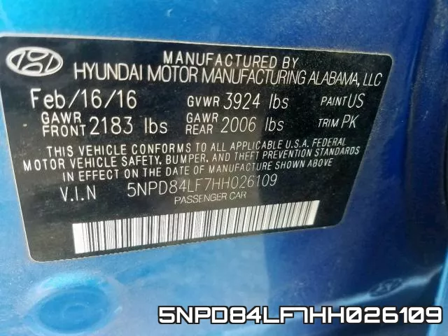 5NPD84LF7HH026109 фото 2