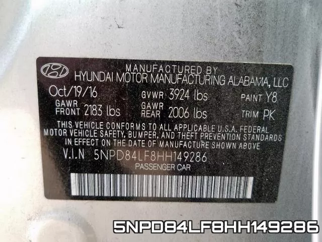 5NPD84LF8HH149286 фото 2