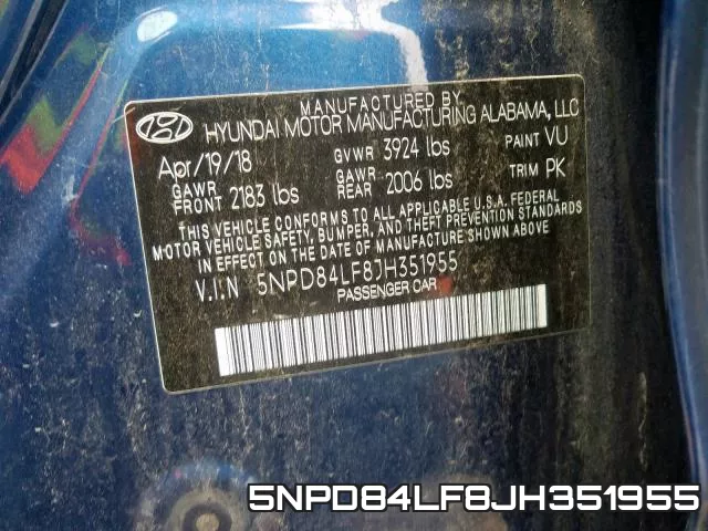 5NPD84LF8JH351955 фото 2