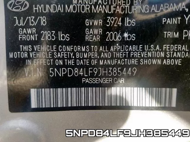 5NPD84LF9JH385449 фото 2