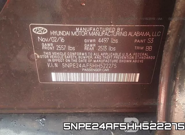 5NPE24AF5HH522275 фото 9