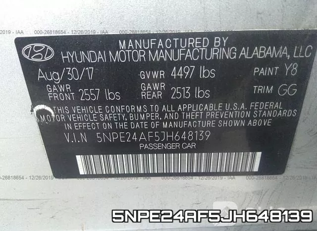 5NPE24AF5JH648139 фото 10