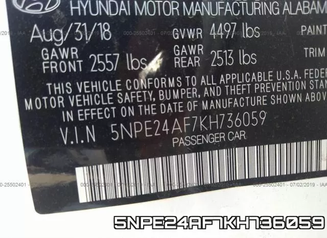 5NPE24AF7KH736059 фото 9