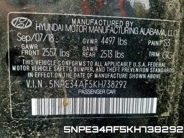 5NPE34AF5KH738292 фото 2